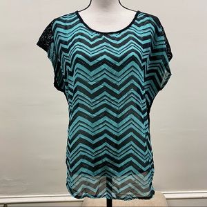 Claudia Richard Zig Zag Sheer Blouse